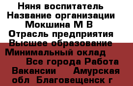 Няня-воспитатель › Название организации ­ Мокшина М.В. › Отрасль предприятия ­ Высшее образование › Минимальный оклад ­ 24 000 - Все города Работа » Вакансии   . Амурская обл.,Благовещенск г.